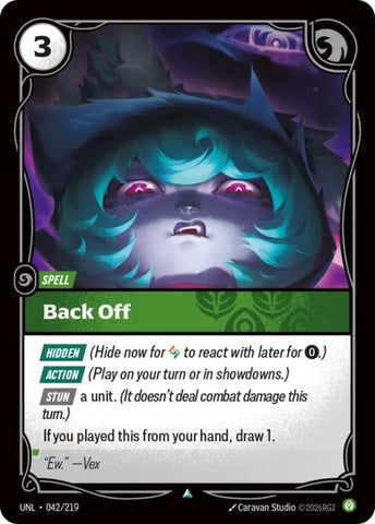 Image for Back Off (042/219) (UNL) - Riftbound: League of Legends Trading Card Game