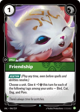 Image for Friendship (046/219) (UNL) - Riftbound: League of Legends Trading Card Game