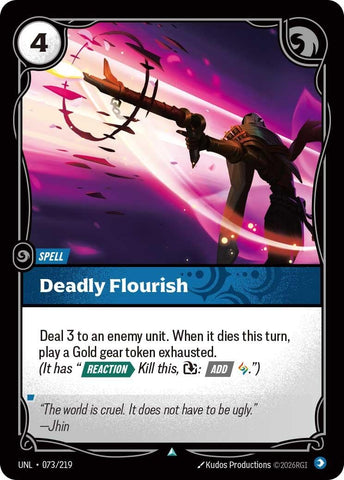 Image for Deadly Flourish (073/219) (UNL) - Riftbound: League of Legends Trading Card Game