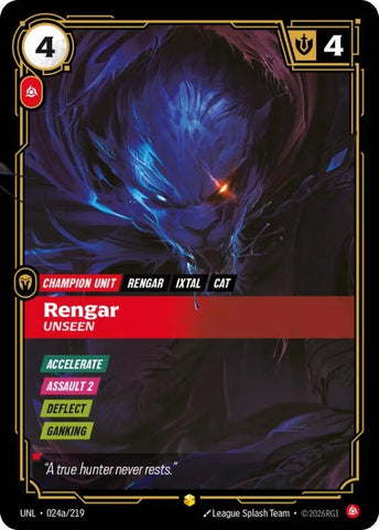 Image for Rengar - Unseen (Alternate Art) (024a/219) (UNL) - Riftbound: League of Legends Trading Card Game