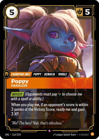 Image for Poppy - Paragon (116/219) (UNL) - Riftbound: League of Legends Trading Card Game