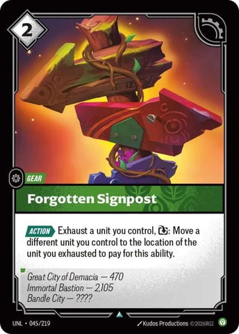 Image for Forgotten Signpost (045/219) (UNL) - Riftbound: League of Legends Trading Card Game