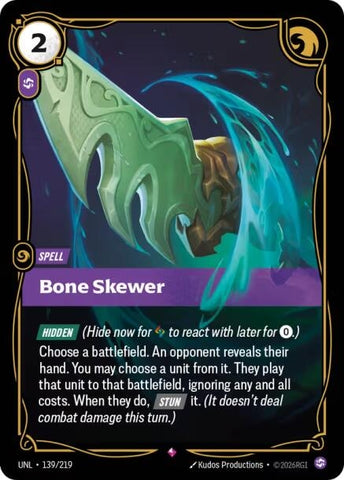 Image for Bone Skewer (139/219) (UNL) - Riftbound: League of Legends Trading Card Game
