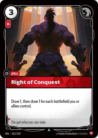 Image for Right of Conquest (015/219) (UNL) - Riftbound: League of Legends Trading Card Game