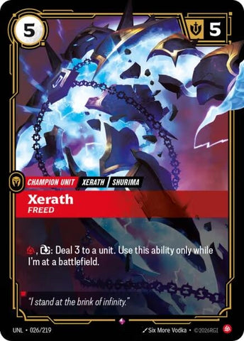 Image for Xerath - Freed (026/219) (UNL) - Riftbound: League of Legends Trading Card Game