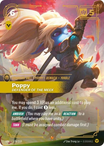 Image for Poppy - Defender of the Meek (178/219) (UNL) - Riftbound: League of Legends Trading Card Game