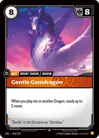 Image for Gentle Gemdragon (104/219) (UNL) - Riftbound: League of Legends Trading Card Game