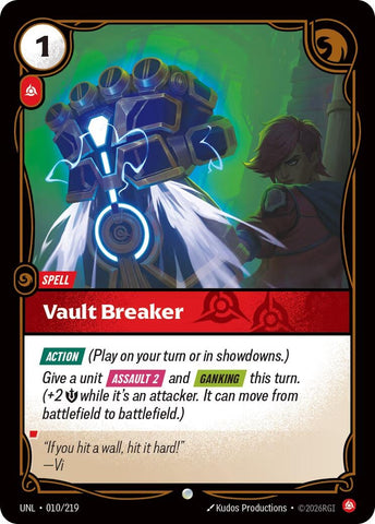 Image for Vault Breaker (010/219) (UNL) - Riftbound: League of Legends Trading Card Game