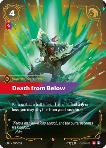 Image for Death from Below (186/219) (UNL) - Riftbound: League of Legends Trading Card Game