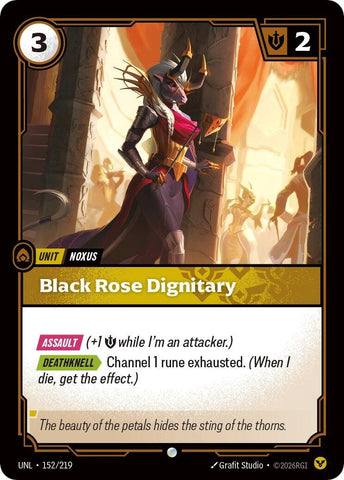 Image for Black Rose Dignitary (152/219) (UNL) - Riftbound: League of Legends Trading Card Game