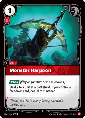 Image for Monster Harpoon (014/219) (UNL) - Riftbound: League of Legends Trading Card Game