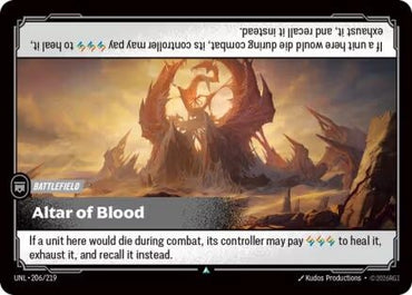 Image for Altar of Blood (206/219) (UNL) - Riftbound: League of Legends Trading Card Game