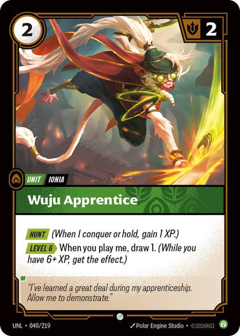 Image for Wuju Apprentice (040/219) (UNL) - Riftbound: League of Legends Trading Card Game