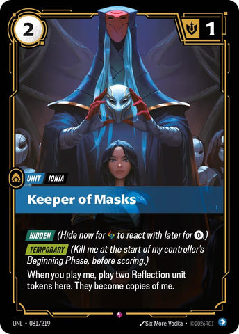 Image for Keeper of Masks (081/219) (UNL) - Riftbound: League of Legends Trading Card Game