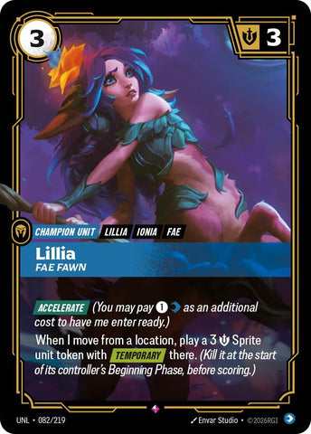 Image for Lillia - Fae Fawn (082/219) (UNL) - Riftbound: League of Legends Trading Card Game