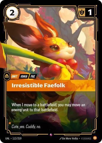 Image for Irresistible Faefolk (112/219) (UNL) - Riftbound: League of Legends Trading Card Game