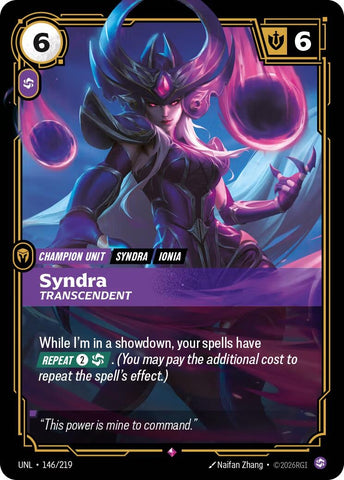 Image for Syndra - Transcendent (146/219) (UNL) - Riftbound: League of Legends Trading Card Game