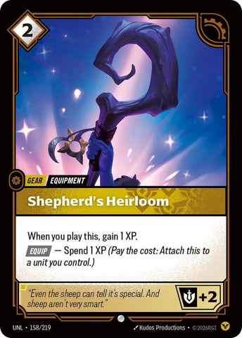 Image for Shepherd's Heirloom (158/219) (UNL) - Riftbound: League of Legends Trading Card Game