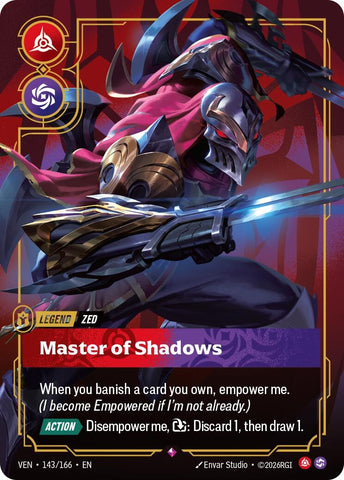 Image for Zed - Master of Shadows (143/166) (VEN) - Riftbound: League of Legends Trading Card Game