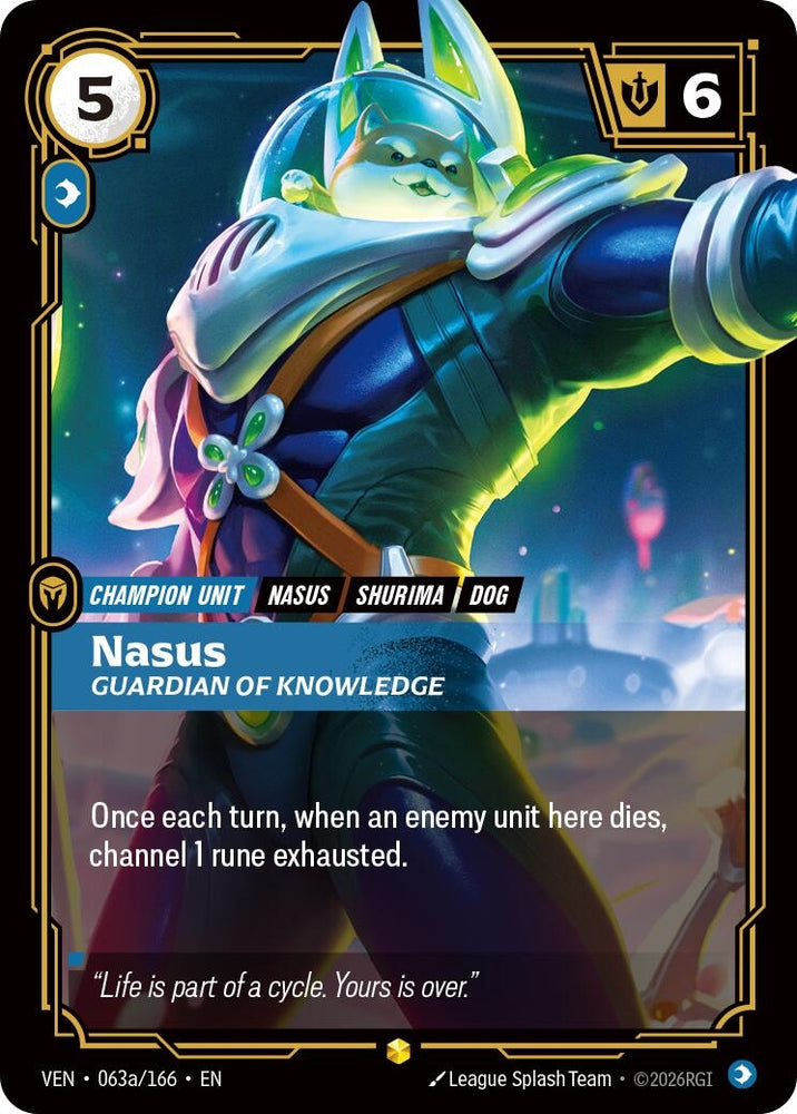 Image for Nasus, Guardian of Knowledge (Alternate Art) (063a/166) (VEN) - Riftbound: League of Legends Trading Card Game