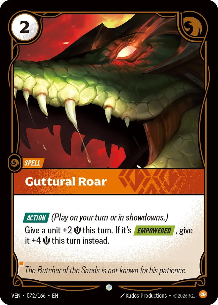 Image for Guttural Roar (072/166) (VEN) - Riftbound: League of Legends Trading Card Game