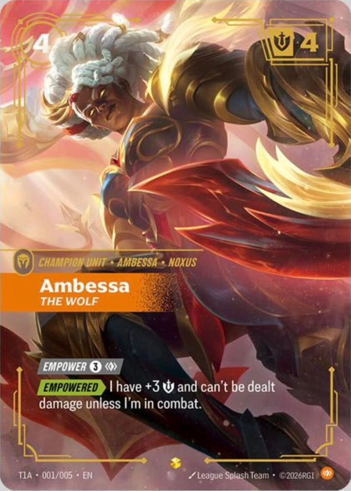 Image for Ambessa, The Wolf (T1 Worlds Champion Player Bundle) (T1A 001/005) (PR) - Riftbound: League of Legends Trading Card Game