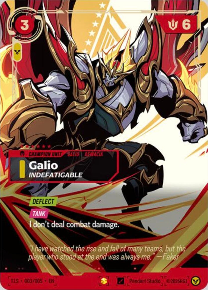 Image for Galio, Indefatigable (T1 Worlds Champion Signature Edition Bundle) (T1S 003/005) (PR) - Riftbound: League of Legends Trading Card Game