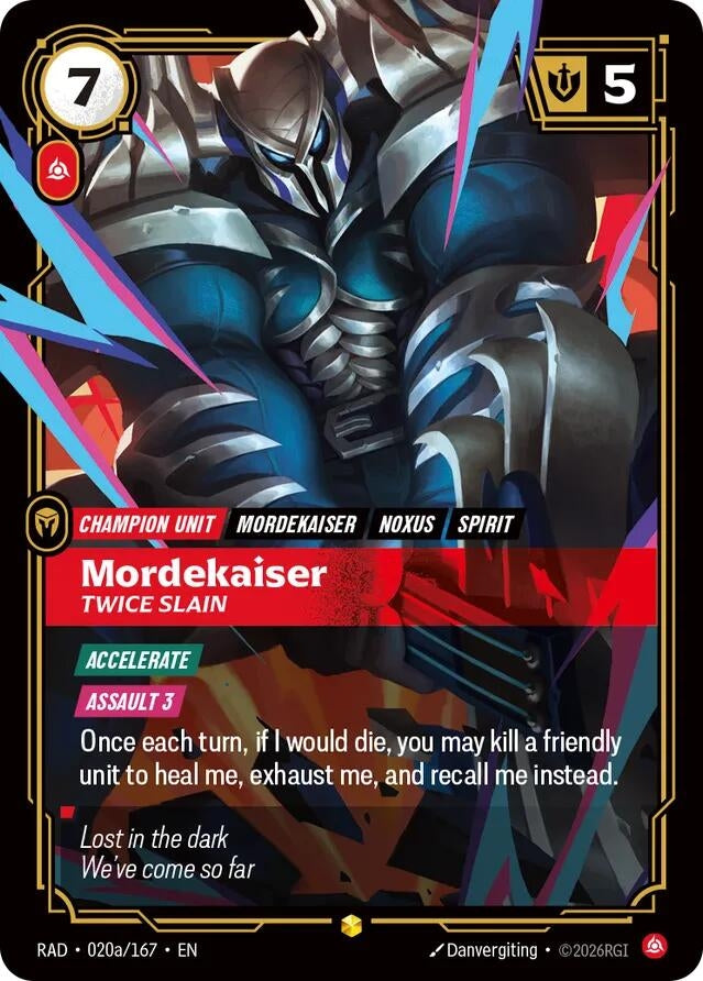 Image for Mordekaiser, Twice Slain (Alternate Art) (020a/167) (RAD) - Riftbound: League of Legends Trading Card Game