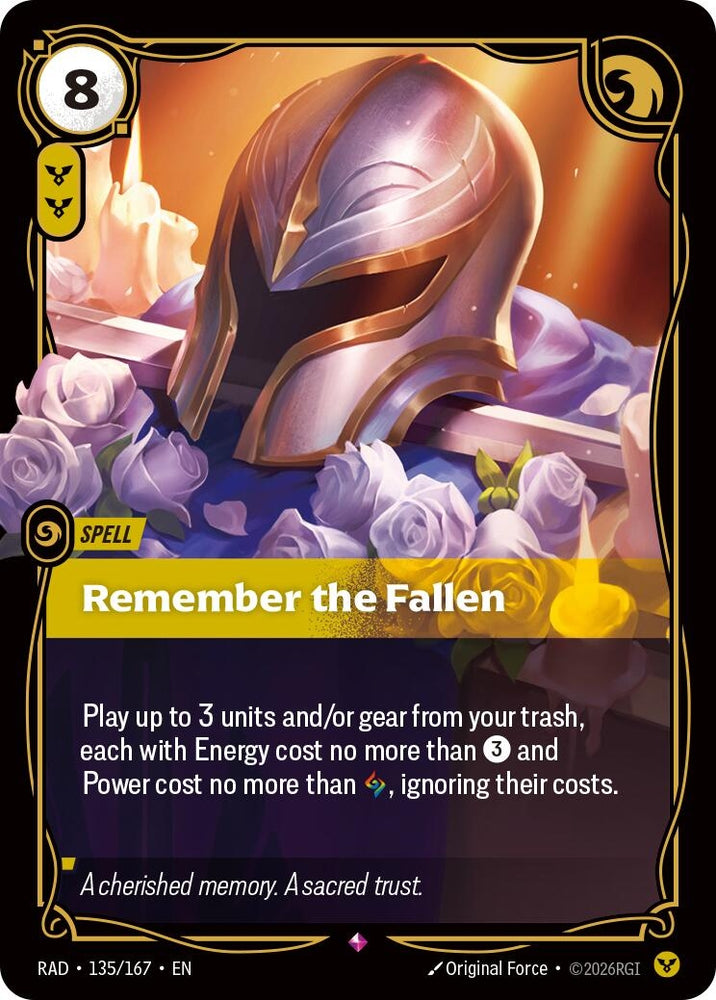 Image for Remember the Fallen (135/167) (RAD) - Riftbound: League of Legends Trading Card Game
