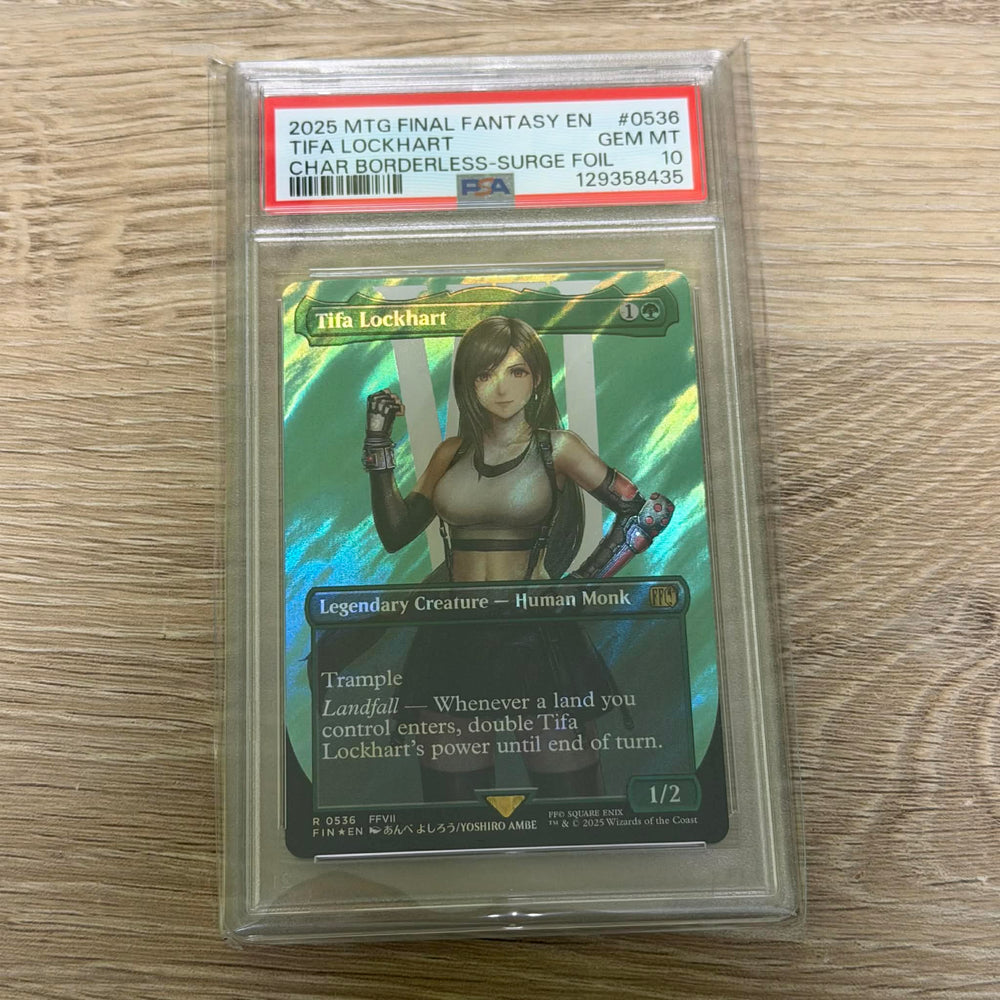 Tifa Lockhart (Borderless) (Surge Foil) [FINAL FANTASY] PSA 10 (129358435) Graded Card