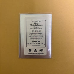 2021-22 Upper Deck Series 1 Alexis Lafreniere Rookie Retrospective Cyan Printing Plate New York Rangers RR-20