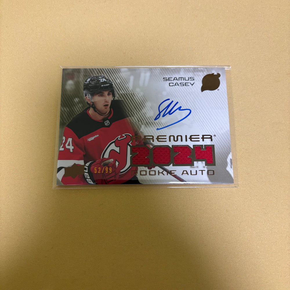 2024 UPPER DECK PREMIER #PRA-SE SEAMUS CASEY ROOKIE AUTO JERSEY MEM /99 Sports Card