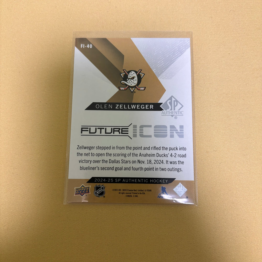 2024-25 SP Authentic Olen Zellweger /399 Future Icon Anaheim Ducks 24-25 Sports Card