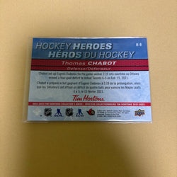 2021-22 Upper Deck Tim Hortons Thomas Chabot Hockey Heroes Ottawa Senators H-9 Sports Card
