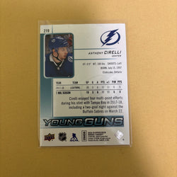 2018-19 Upper Deck Series 1 Anthony Cirelli Young Guns Tampa Bay Lightning #219 Sports Card