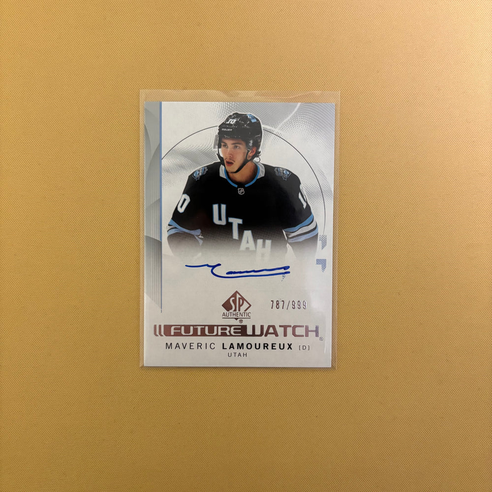 2024-25 SP Authentic Future Watch Auto Maveric Lamoureux /999 #182 Utah Hockey Sports Card
