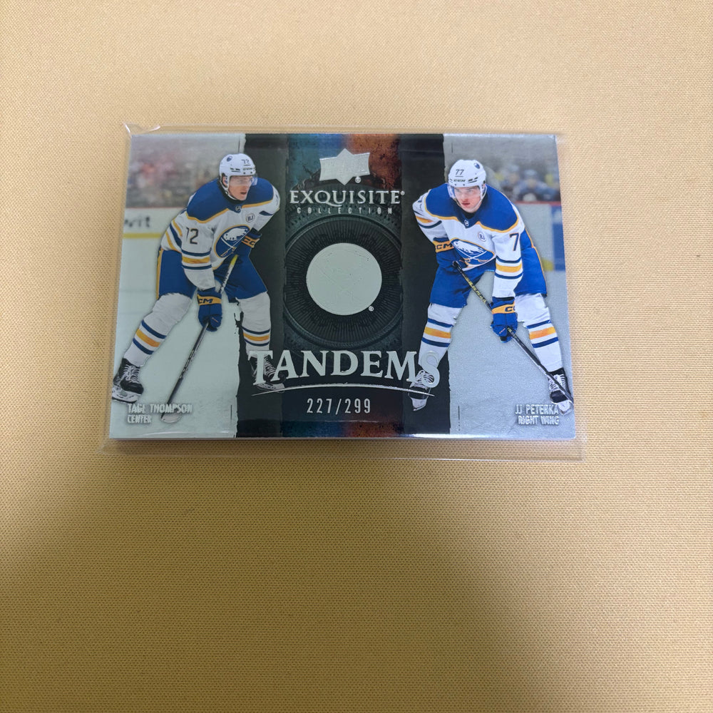 2024/25 Upper Deck Exquisite Collection Tandems Tage Thompson/JJ Peterka /299 ET-TP Sports Card