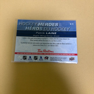 2021-22 Upper Deck Tim Hortons Patrik Laine Hockey Heroes Columbus Blue Jackets H-11 Sports Card
