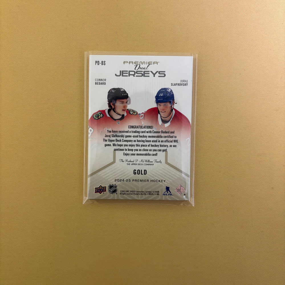 2024/25 Upper Deck Premier Dual Jerseys Connor Bedard/Juraj Slafkovsky /15 PD-BS Sports Card