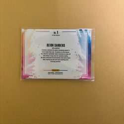 2025 Panini Prizm Deion Sanders Color Blast No. 1 Atlanta Braves Sports Card