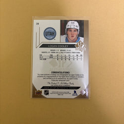 2024/25 Upper Deck SP Authentic Limited Auto Logan Cooley Utah Hockey Club #20 Sports Card
