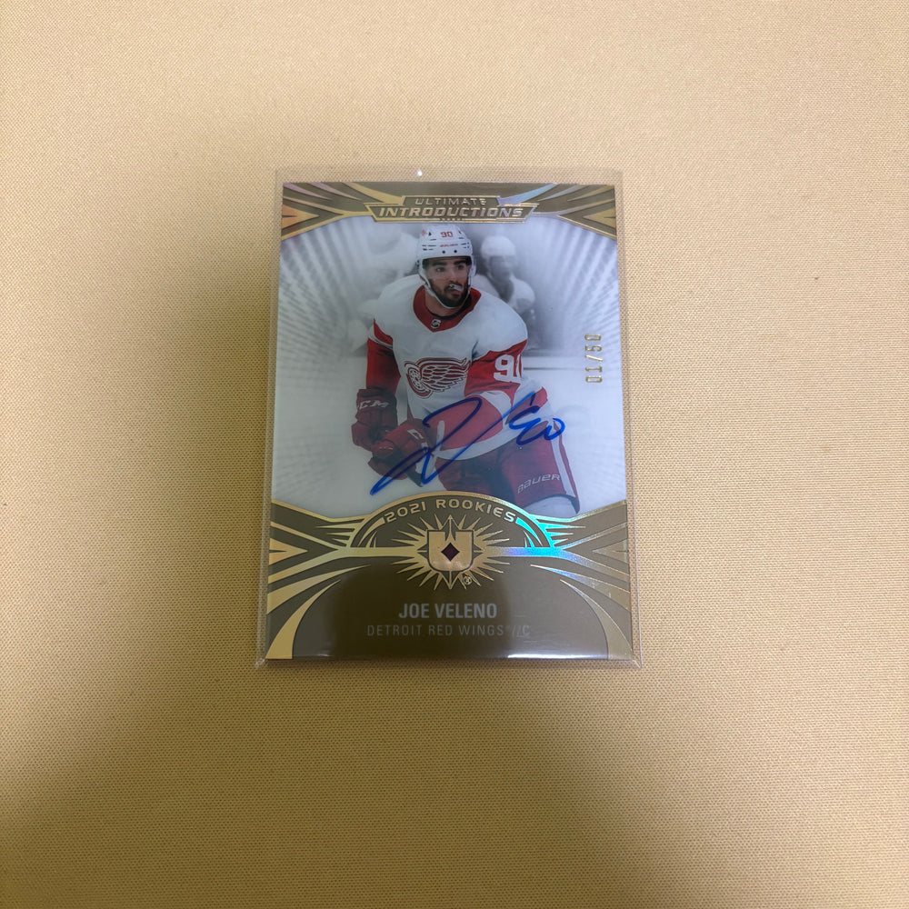 2021 Ultimate Collection Introductions Gold /50 Joe Veleno #UI-22 Rookie Auto RC Sports Card