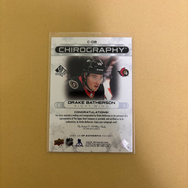 2023-24 SP Authentic Chirography Auto #C-DB Drake Batherson Ottawa Senators Sports Card