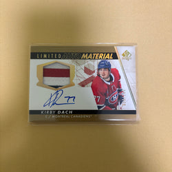 2022/23 Upper Deck SP Authentic Kirby Dach Limited Auto Material Patch /100 Montreal Canadiens #78 Sports Card