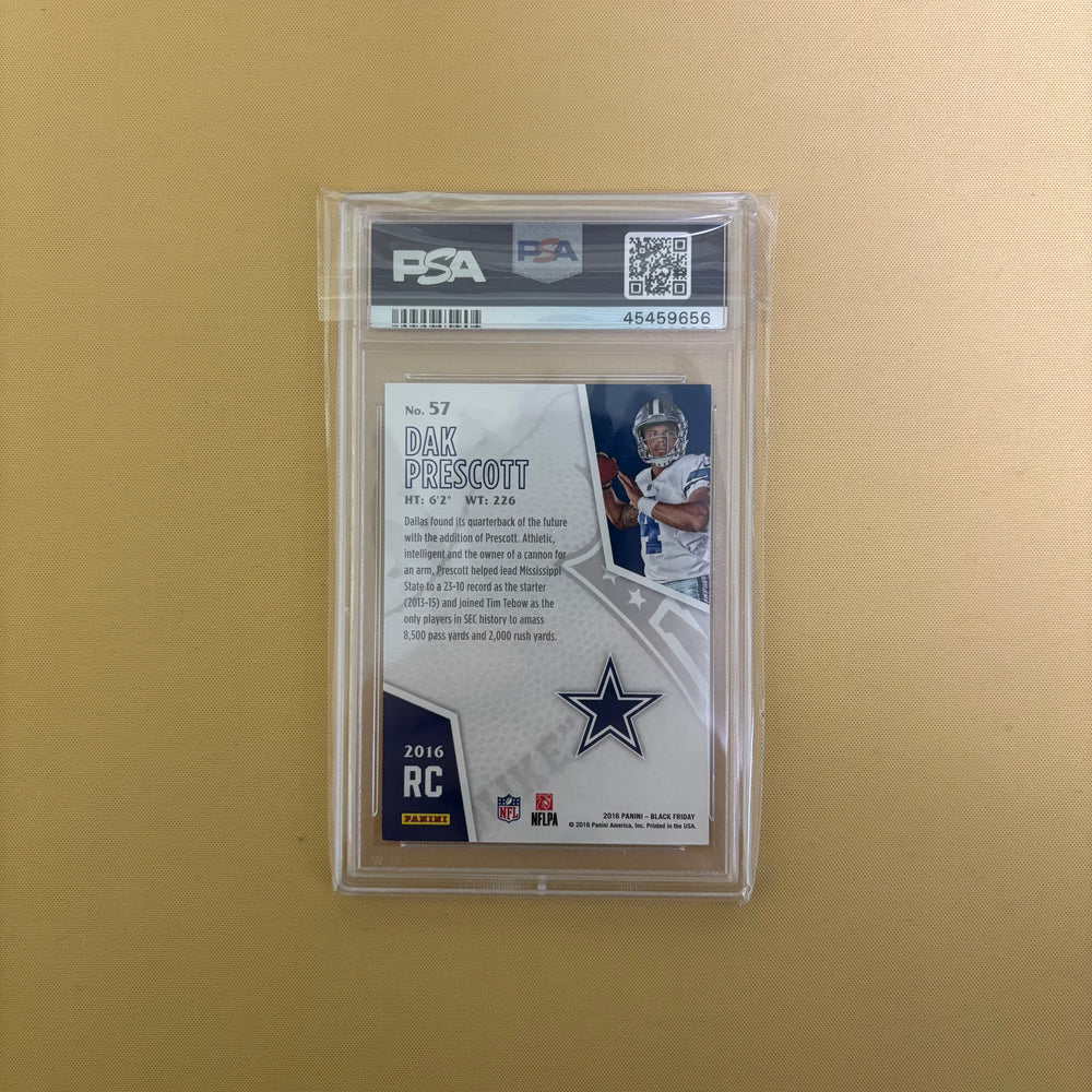 2016 Panini Black Friday Dak Prescott Rookie /499 PSA 9 Dallas Cowboys No.57 PSA 9 (45459656) Graded Sports Card