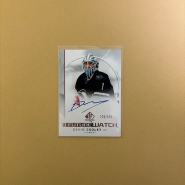 2024/25 Upper Deck SP Authentic Devin Cooley Future Watch Auto /999 Calgary Flames #123 Sports Card