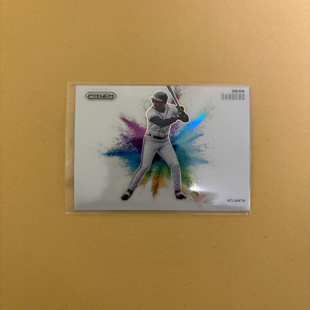 2025 Panini Prizm Deion Sanders Color Blast No. 1 Atlanta Braves Sports Card