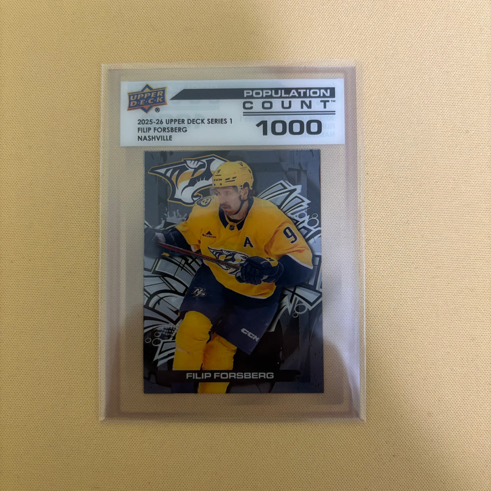 2025/26 Upper Deck Series 1 Population Count 1000 Filip Forsberg Nashville Predators PC-20 Sports Card
