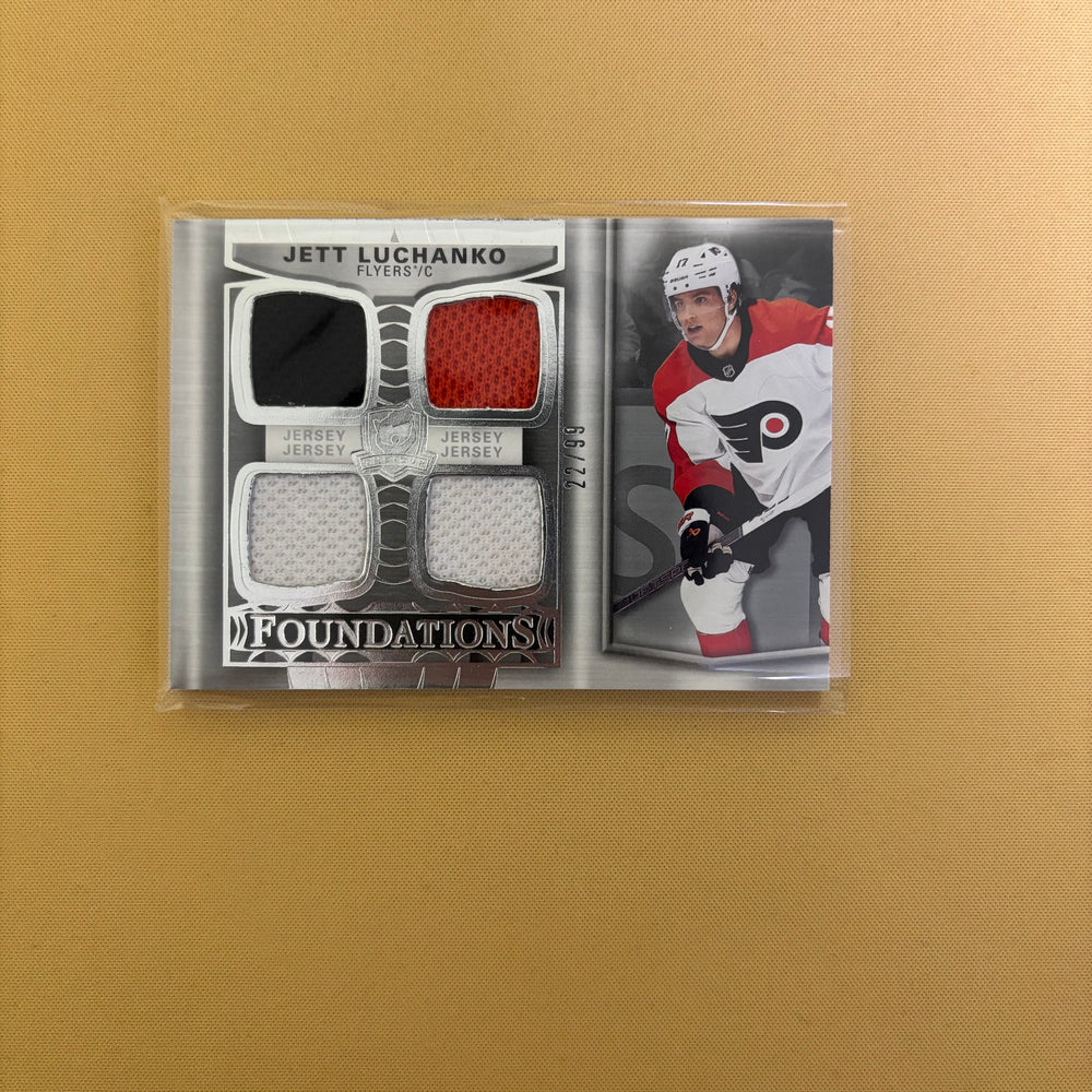 2024/25 Upper Deck The Cup Foundations Quad Jersey Jett Luchanko /99 Philadelphia Flyers F-JL Sports Card
