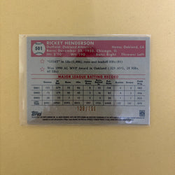 2021 Topps Chrome Platinum Anniversary Rickey Henderson Mini Diamond /199 Oakland A's #501 Sports Card